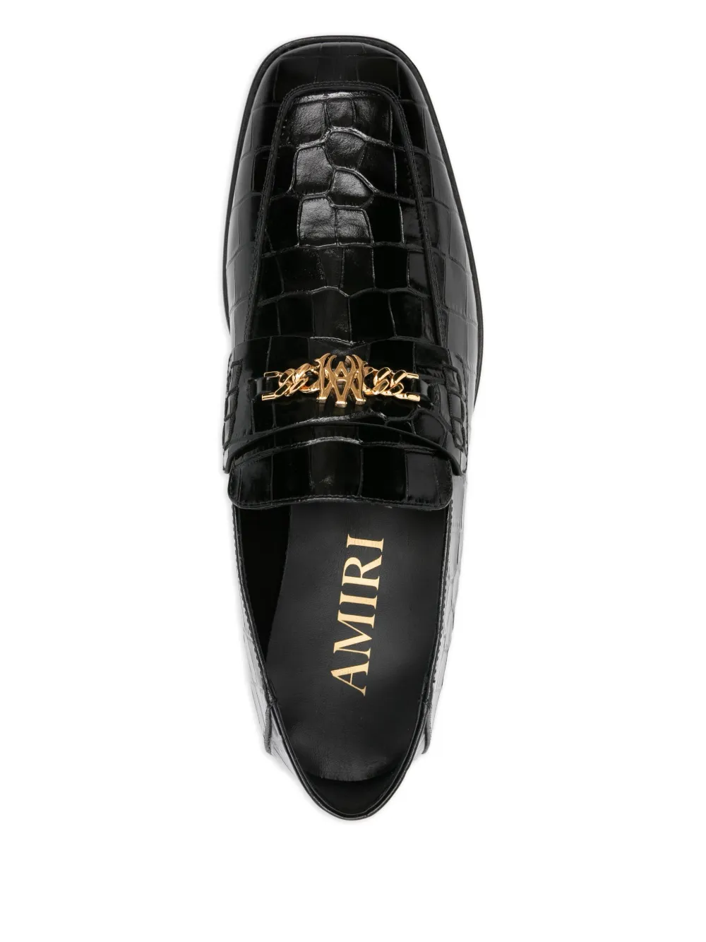 AMIRI MA loafers met krokodillen-reliëf en ketting Zwart