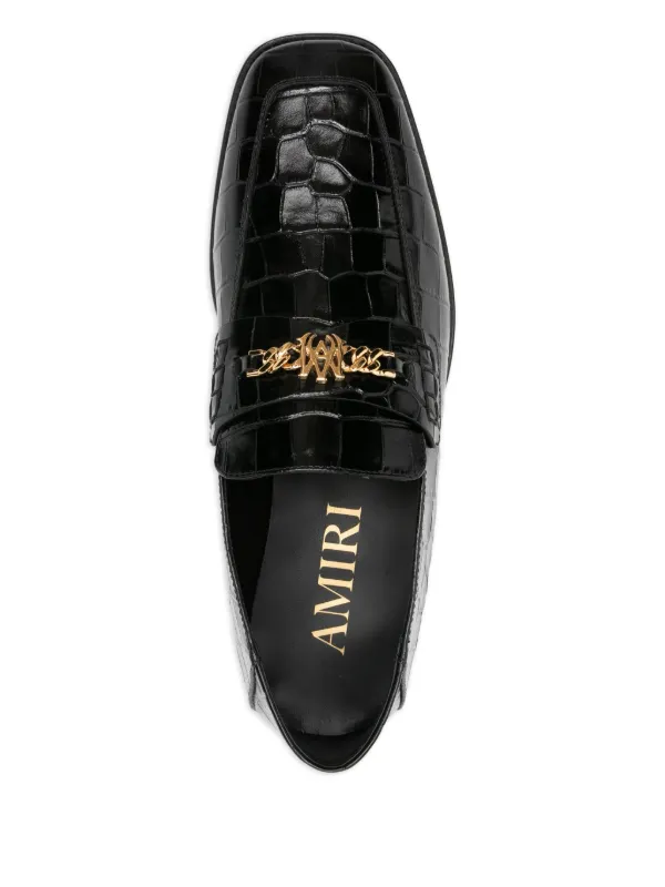 AMIRI MA crocodile-embossed Chain Loafers | Black | FARFETCH display picture 1