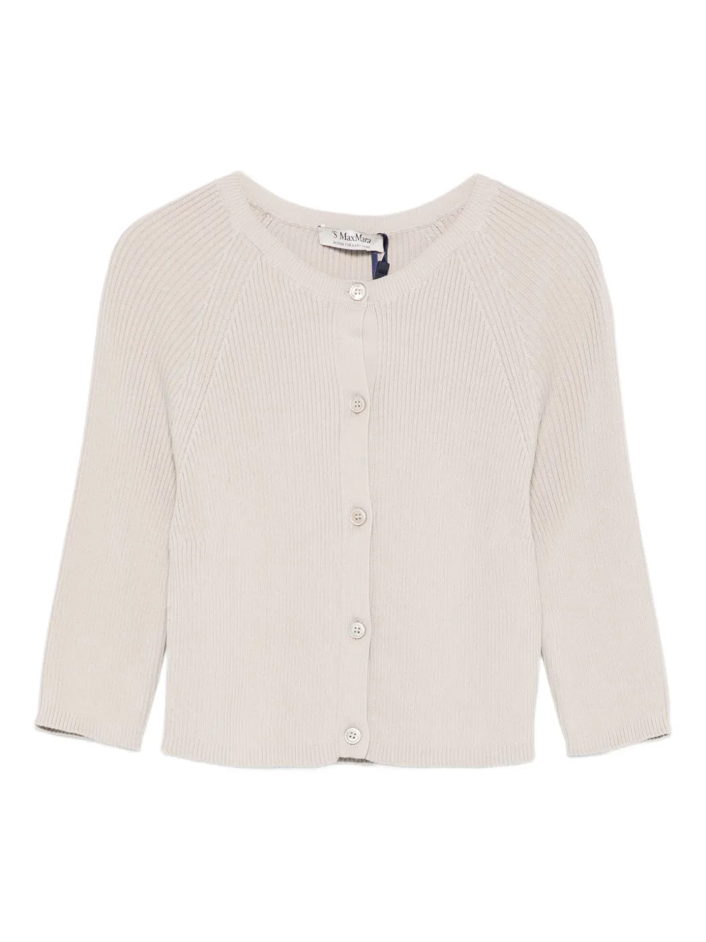 'S Max Mara Geribbeld vest met knoop Beige