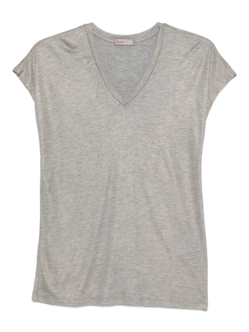 Herno Metallic T-shirt met V-hals Beige