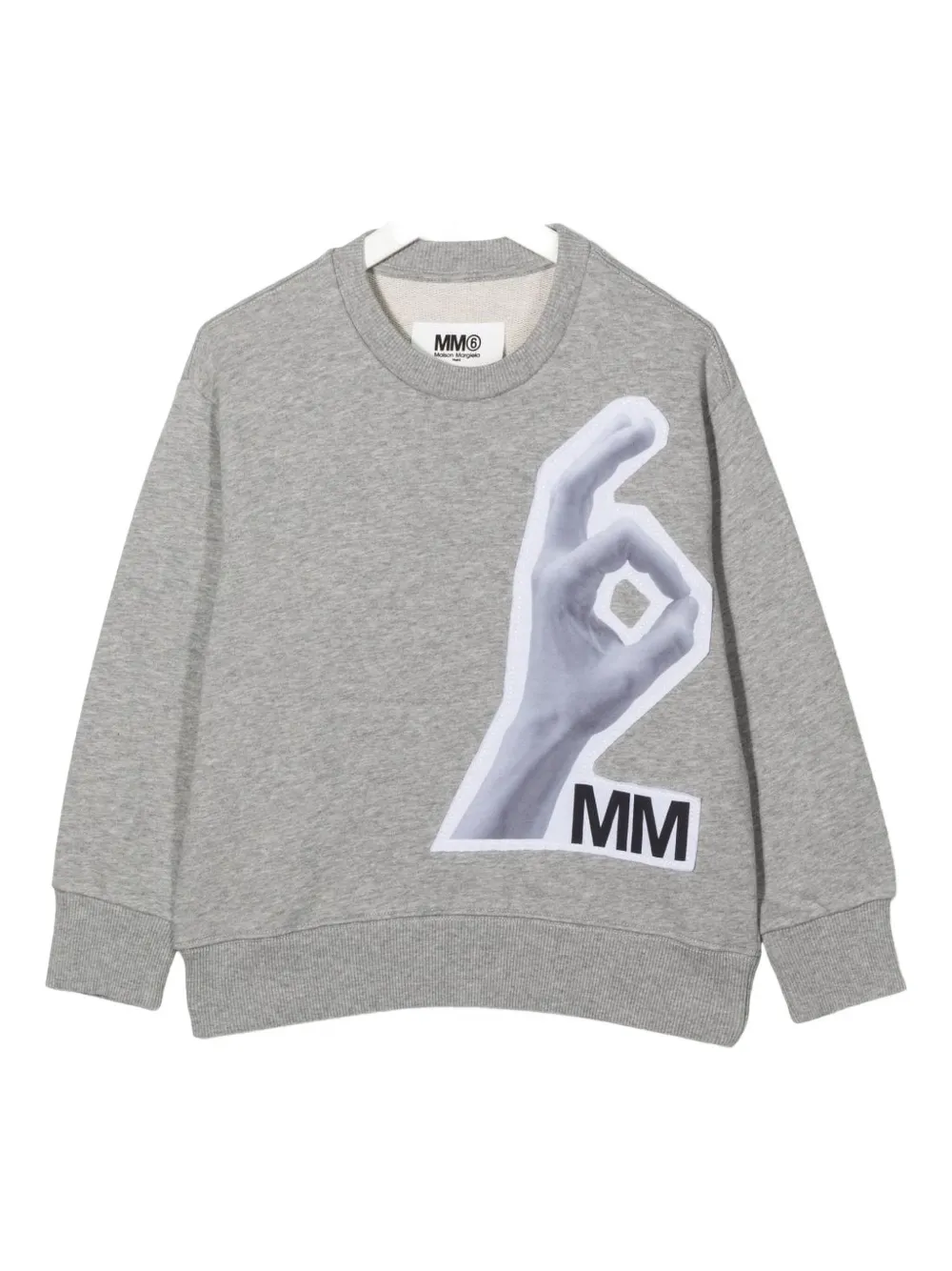 MM6 Maison Margiela Kids hand-logo sweatshirt Grijs