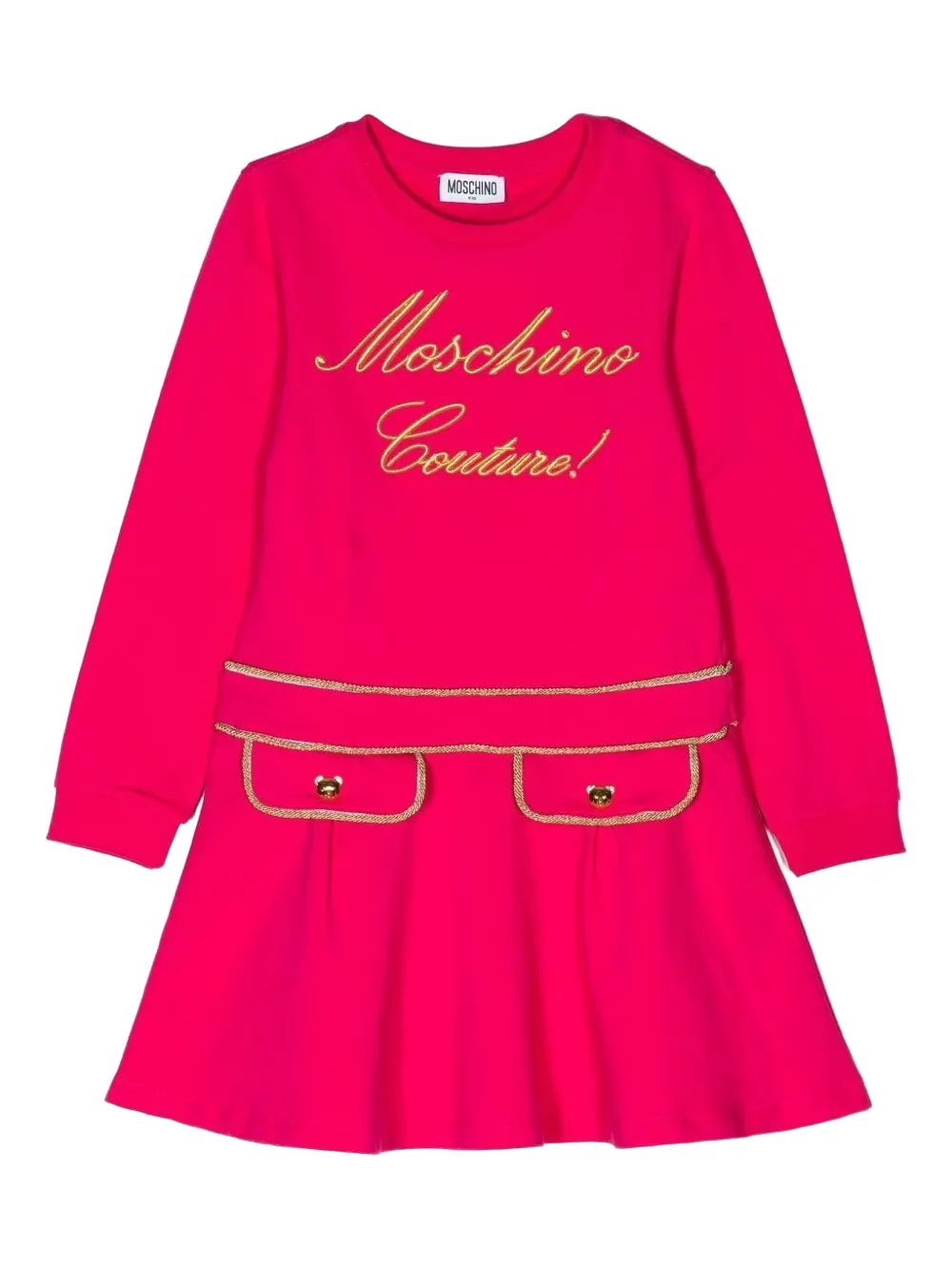 Moschino Kids embroidered dress Roze