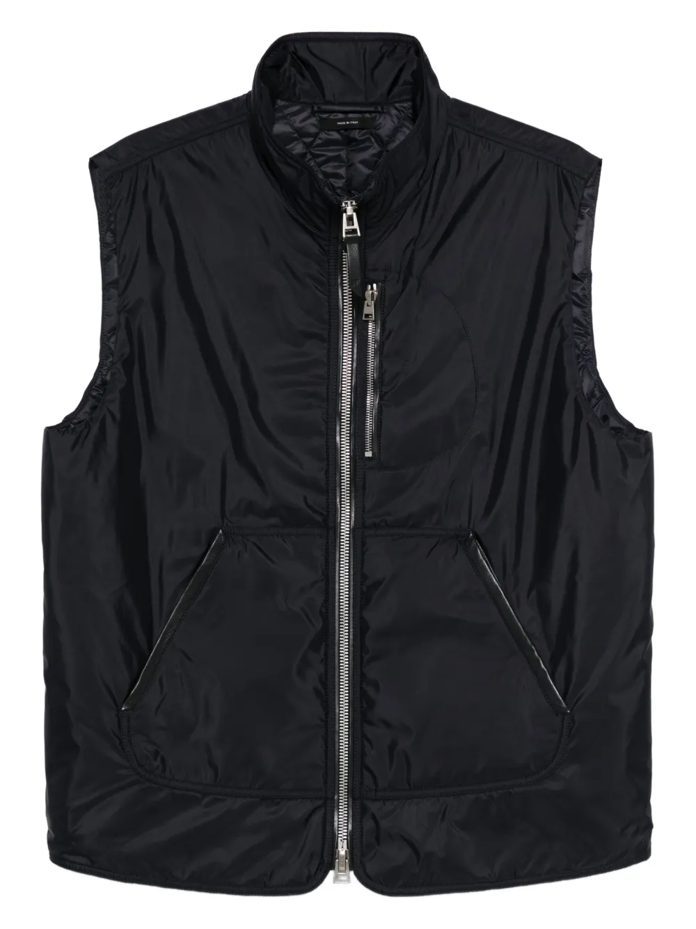 Tom Ford Leather-trimmed Zip-front Vest