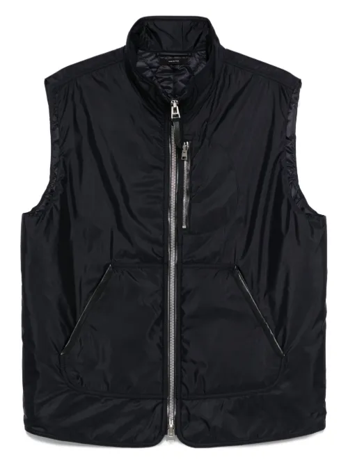 Débardeur zippé à bords en cuir - TOM FORD - Modalova