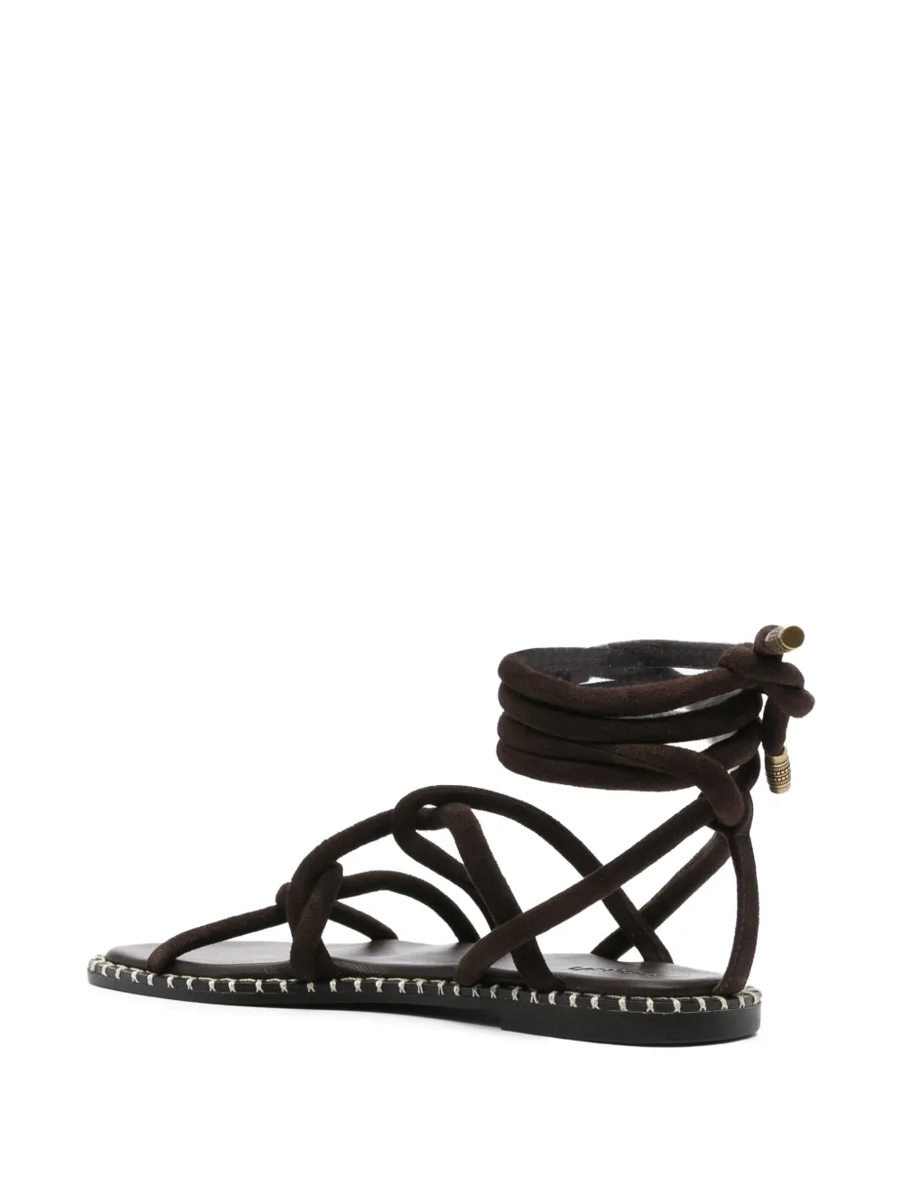 Ba&Sh Cuba leather lace-up sandals Brown
