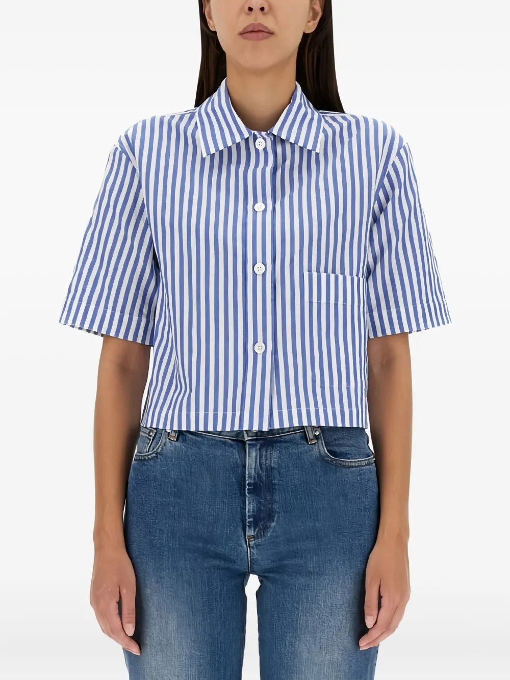 striped short-sleeve shirt