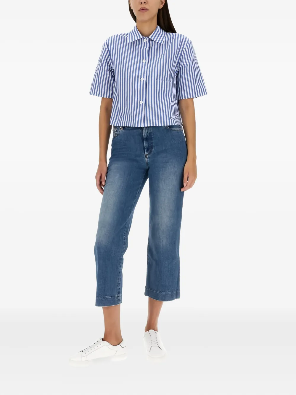 Margaret Howell Gestreepte blouse - Blauw
