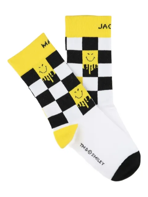 Marc Jacobs Kids checkered smiley detail socks