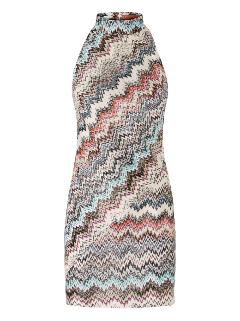 Missoni Zigzag Halterneck Mini Dress In Multi