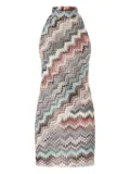 Missoni zigzag halterneck mini dress - Neutrals