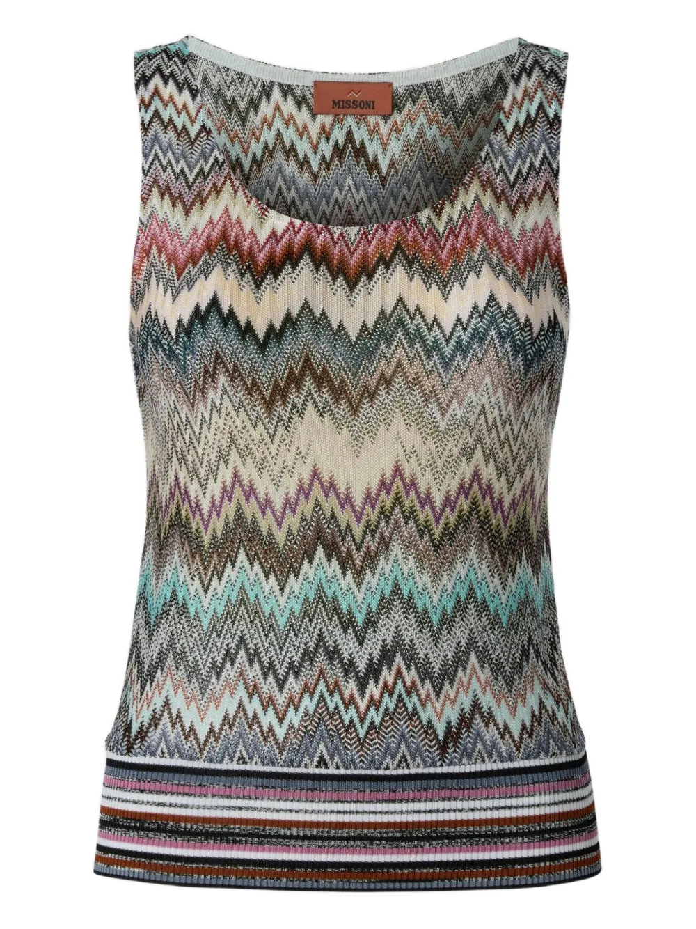 Missoni zigzag-pattern sleeveless top - グレー Missoni zigzag-pattern sleeveless top - グレー