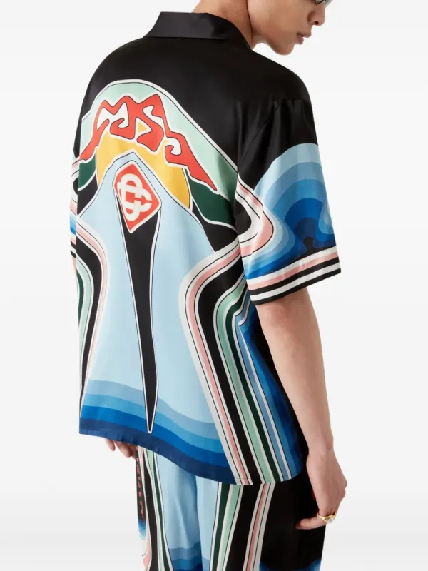 Casablanca Graphic Mountain graphic-print Shirt | Blue | FARFETCH