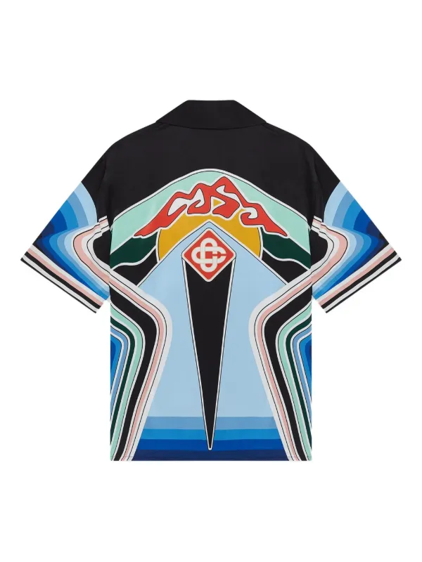 Casablanca Graphic Mountain graphic-print Shirt | Blue | FARFETCH