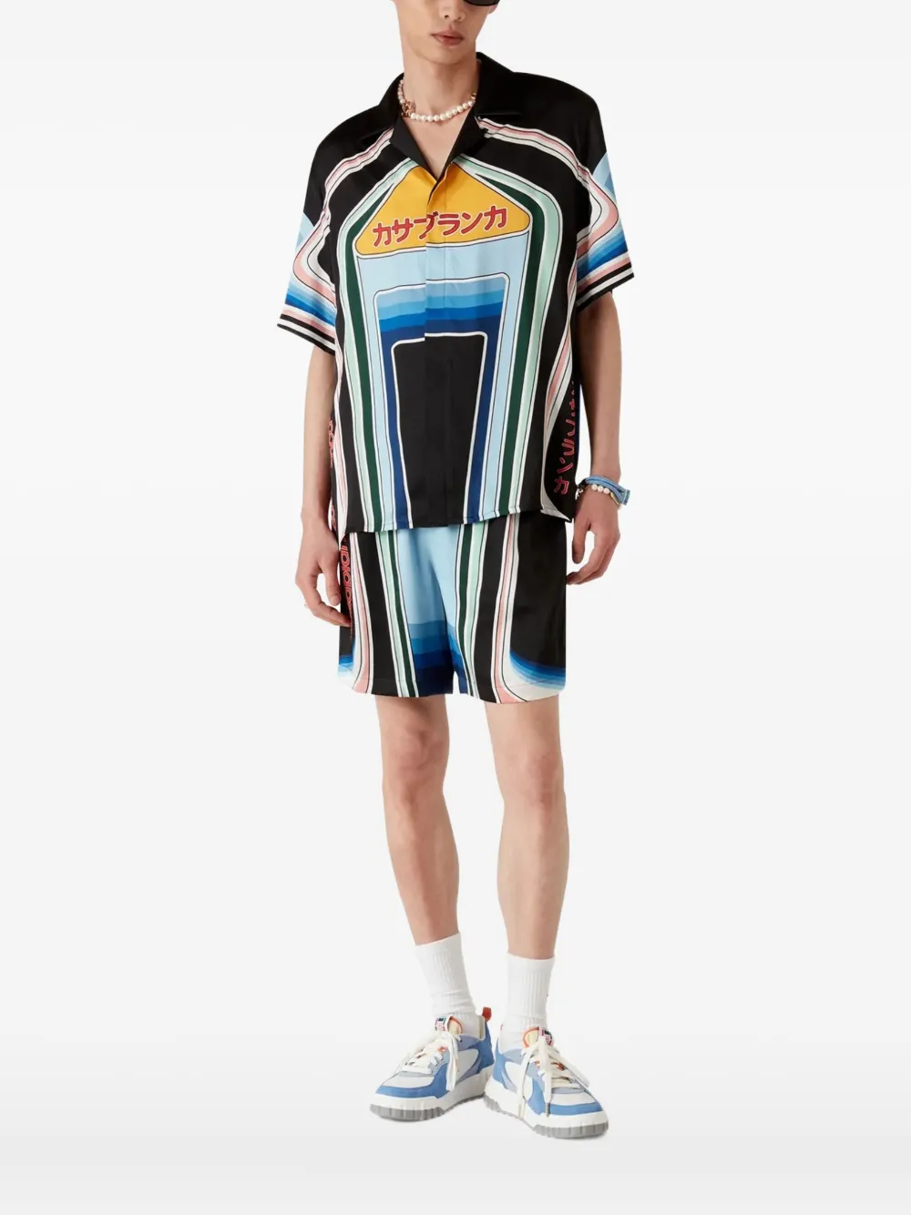Casablanca Graphic Mountain graphic-print shirt | Blue | Image 1