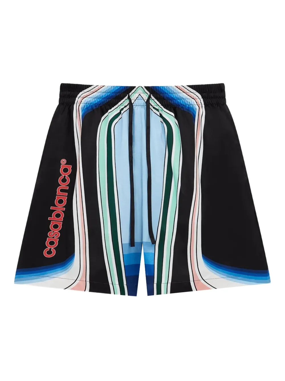 Casablanca Graphic Mountain silk shorts Zwart