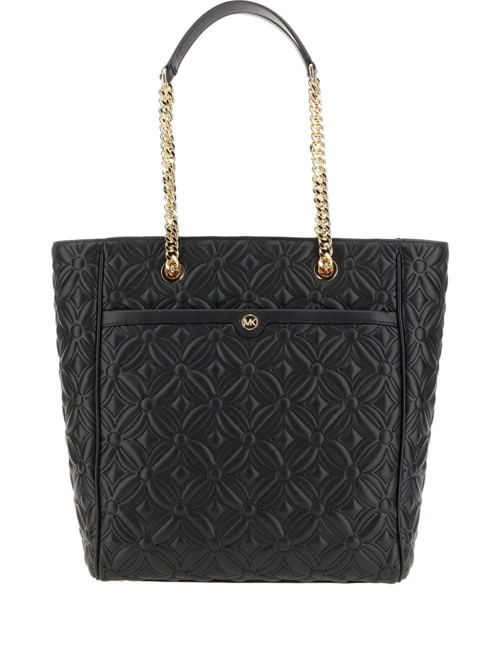 Michael Michael Kors Large Blaire Quilted Chain Tote Bag In Black
