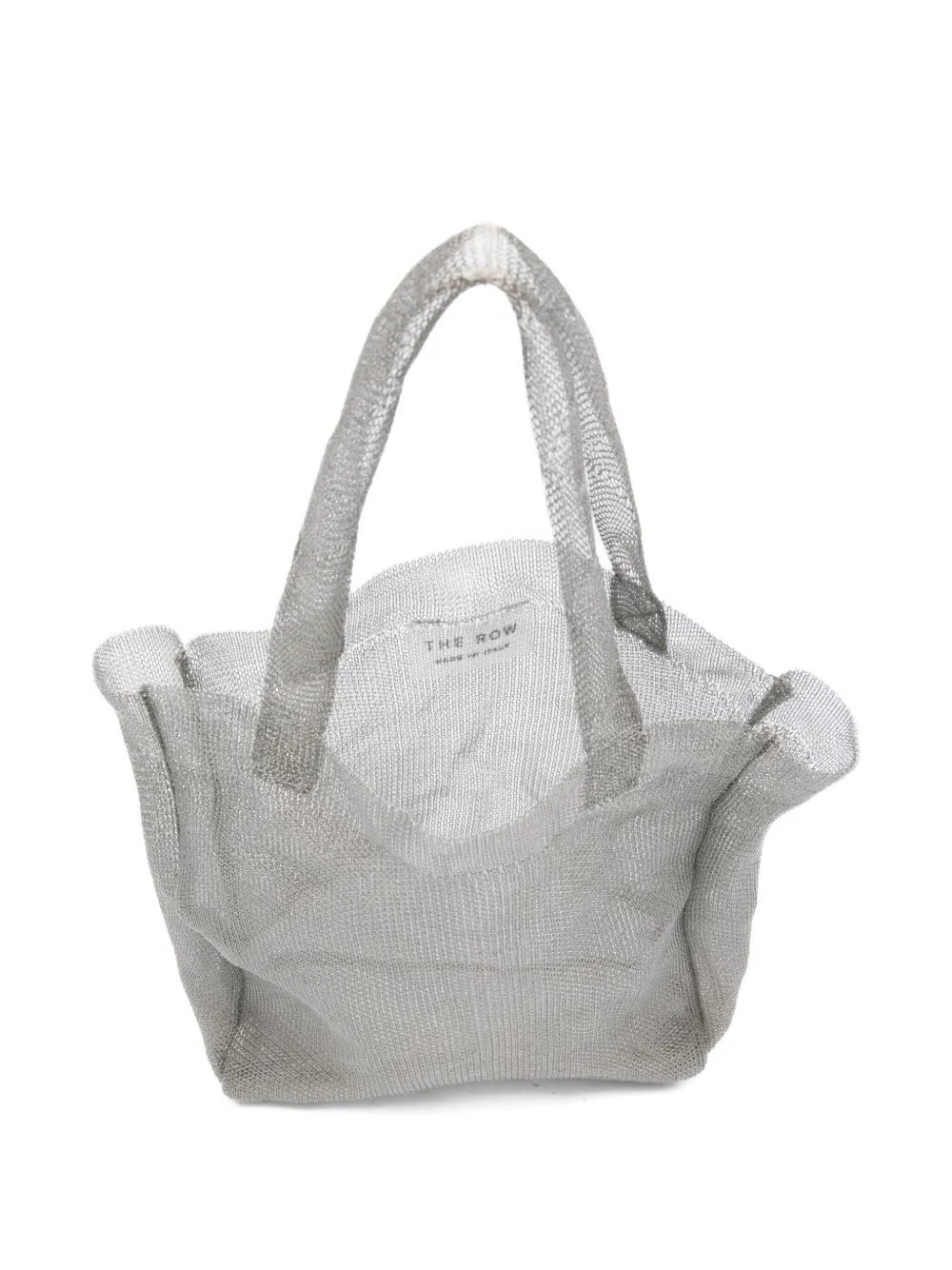The Row Mini Imogen Mesh Tote Bag In Silver