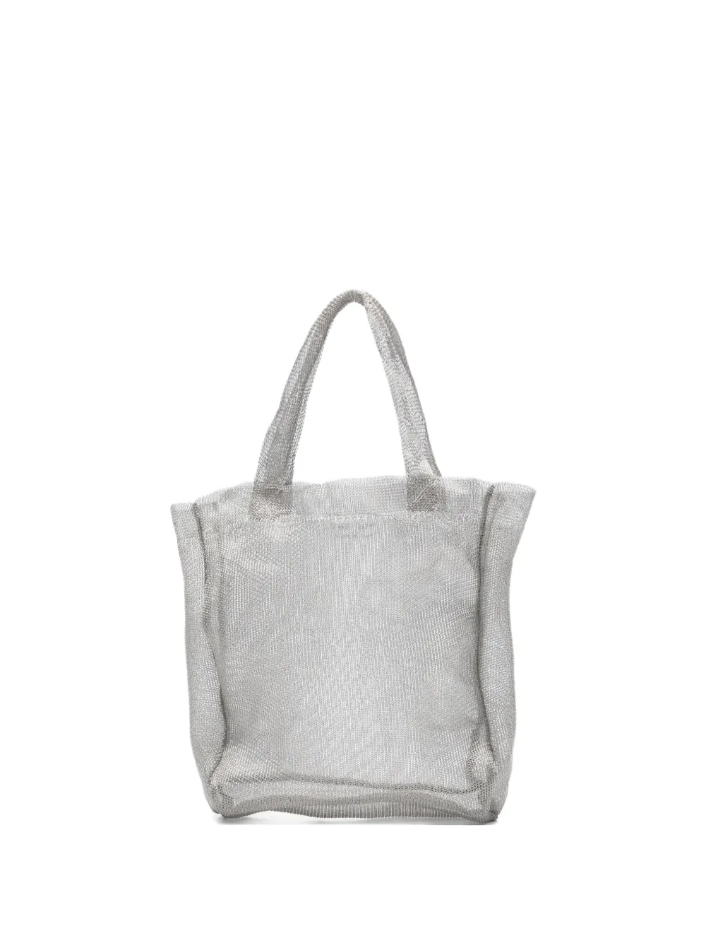 The Row Mini Imogen Mesh Tote Bag In Silver
