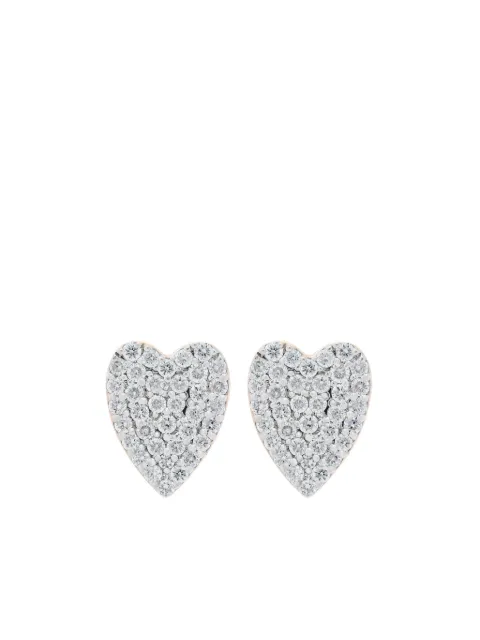 GINETTE NY 18K rose gold Diamond Heart earrings