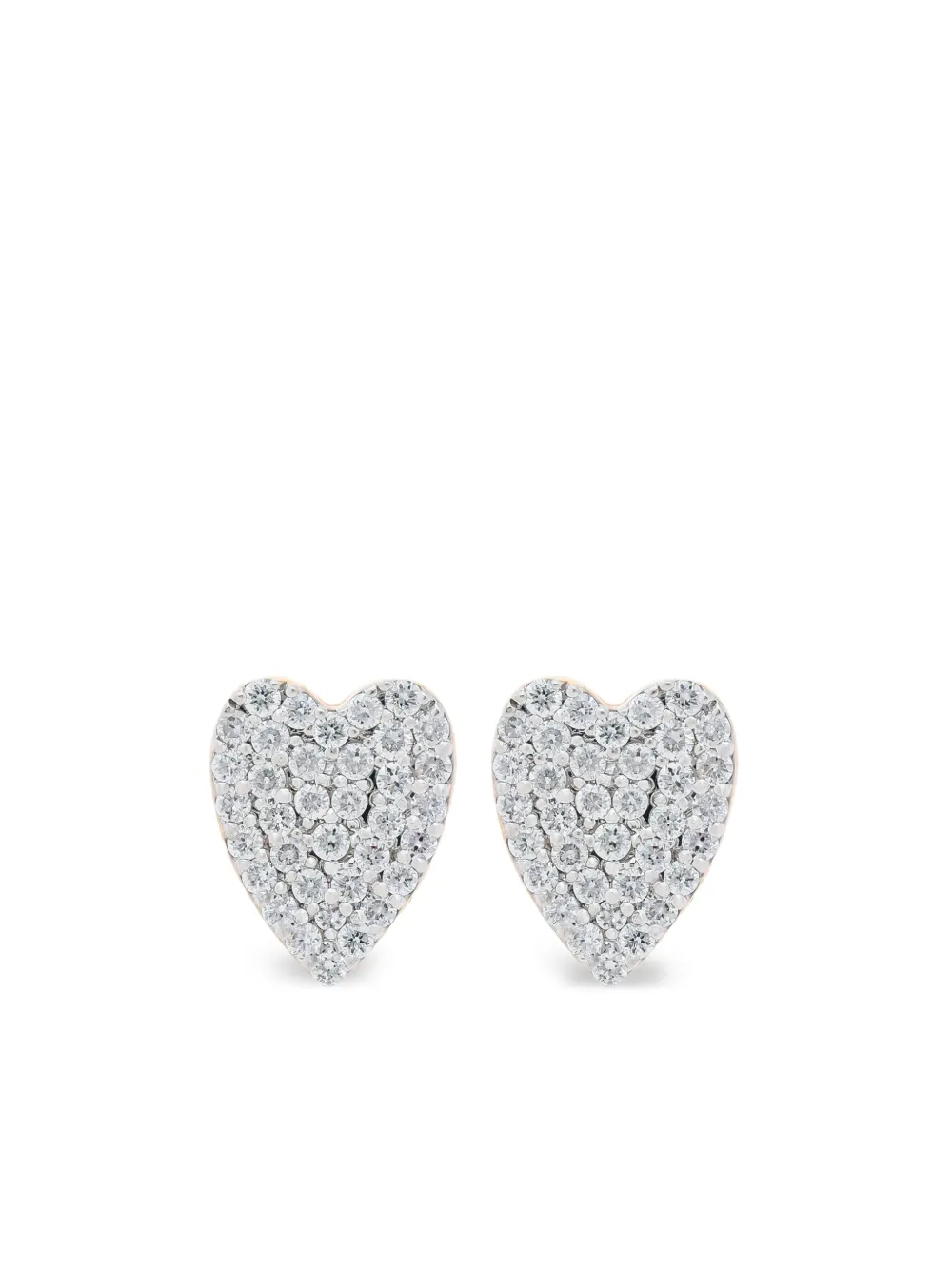 GINETTE NY 18K rose gold Diamond Heart earrings | Pink | Image 1