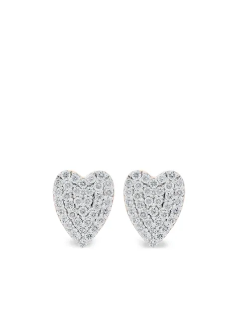 GINETTE NY 18K rose gold Diamond Heart earrings