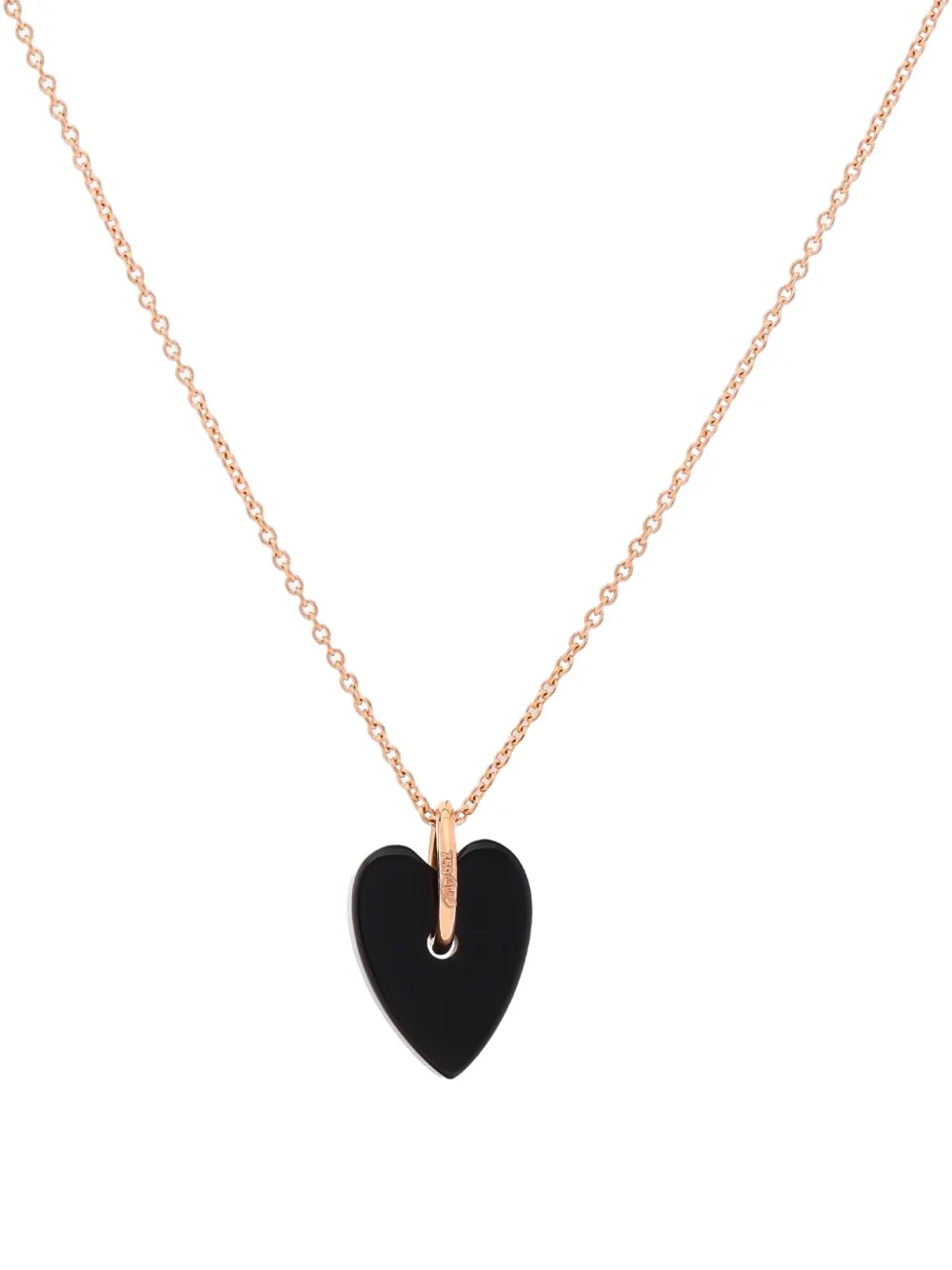 GINETTE NY 18K rose gold Angèle mini onyx heart necklace | Image 2