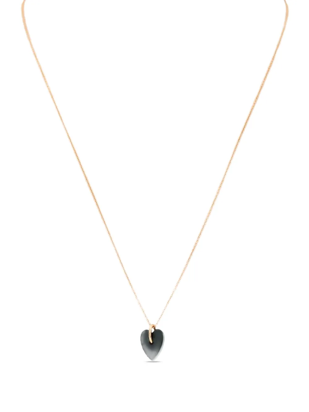 GINETTE NY 18K rose gold Angèle mini onyx heart necklace - ピンク GINETTE NY 18K rose gold Angèle mini onyx heart necklace - ピンク