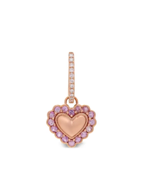 Kalthams Pavilion Jewellery 18K rose gold diamond and pink sapphire hoop earring