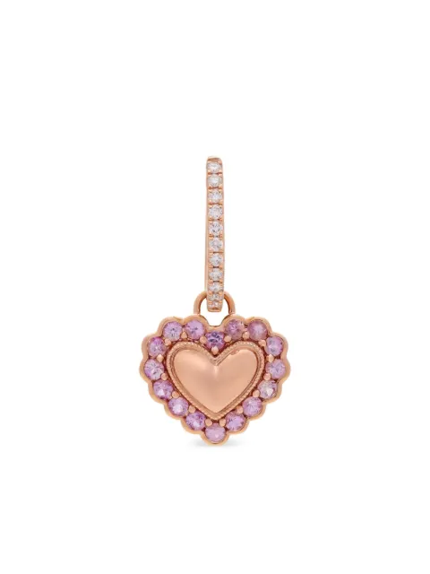 Kalthams Pavilion Jewellery 18K rose gold diamond and pink sapphire hoop earring