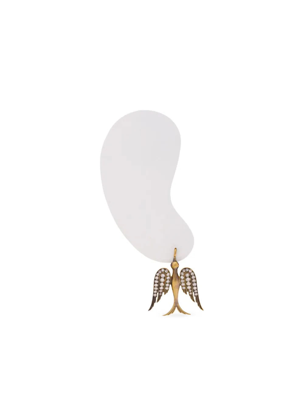 Sylva & Cie 18K yellow gold small Swallow diamond and ruby earring - Sylva & Cie 18K yellow gold small Swallow diamond and ruby earring -