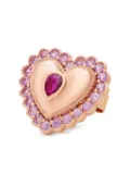 Kalthams Pavilion Jewellery 18K rose gold Heart ruby and sapphire earrings - Pink