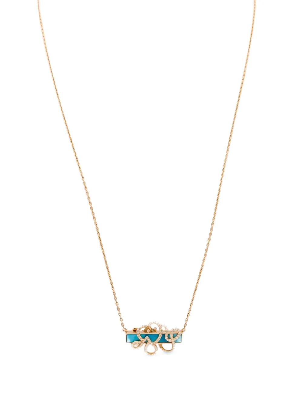 Auragraph 18K yellow gold Mood diamond and turquoise necklace | Image 2