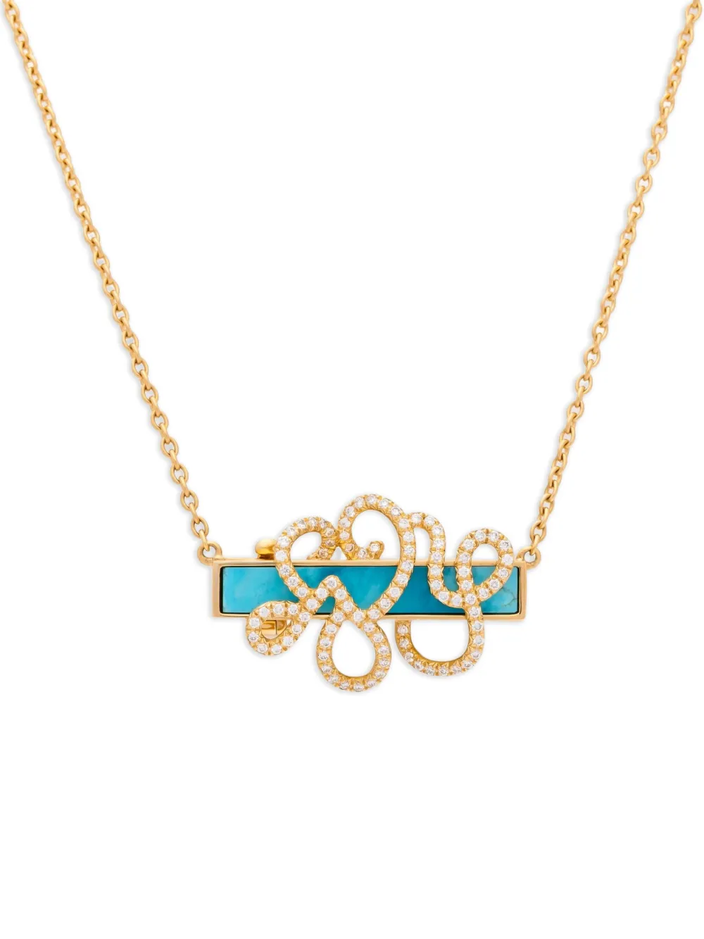 Auragraph 18K yellow gold Mood diamond and turquoise necklace | Gold | Image 1