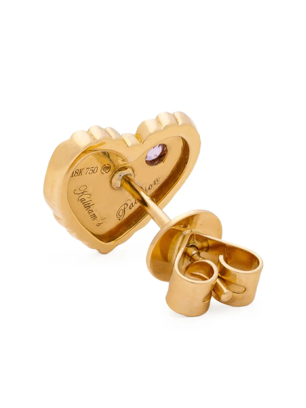 Kalthams Pavilion Jewellery 18K yellow gold Heart Dot sapphire earring | Image 2