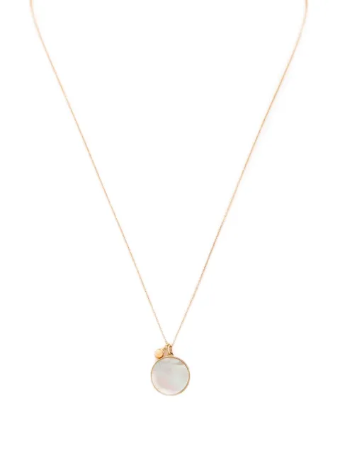 GINETTE NY 18K rose gold Maria Mop Disc necklace