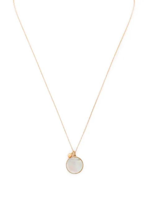 GINETTE NY 18K rose gold Maria Mop Disc necklace