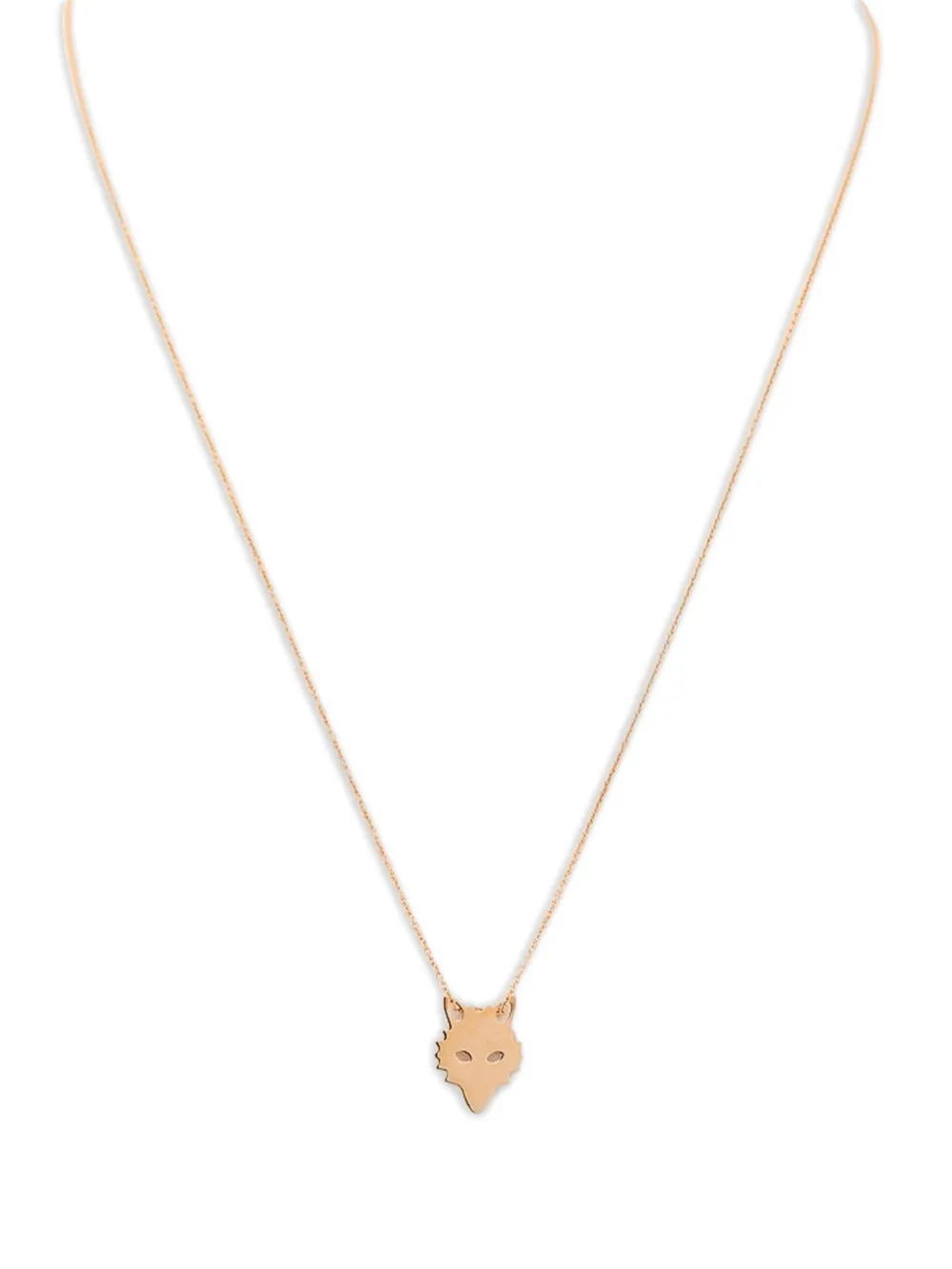 GINETTE NY 18K rose gold mini Wolf necklace | Pink | Image 1