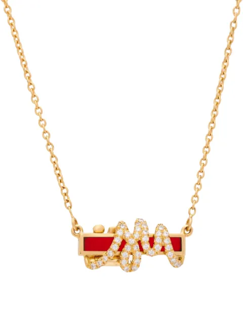 Auragraph 18K yellow gold mini Mood diamond necklace