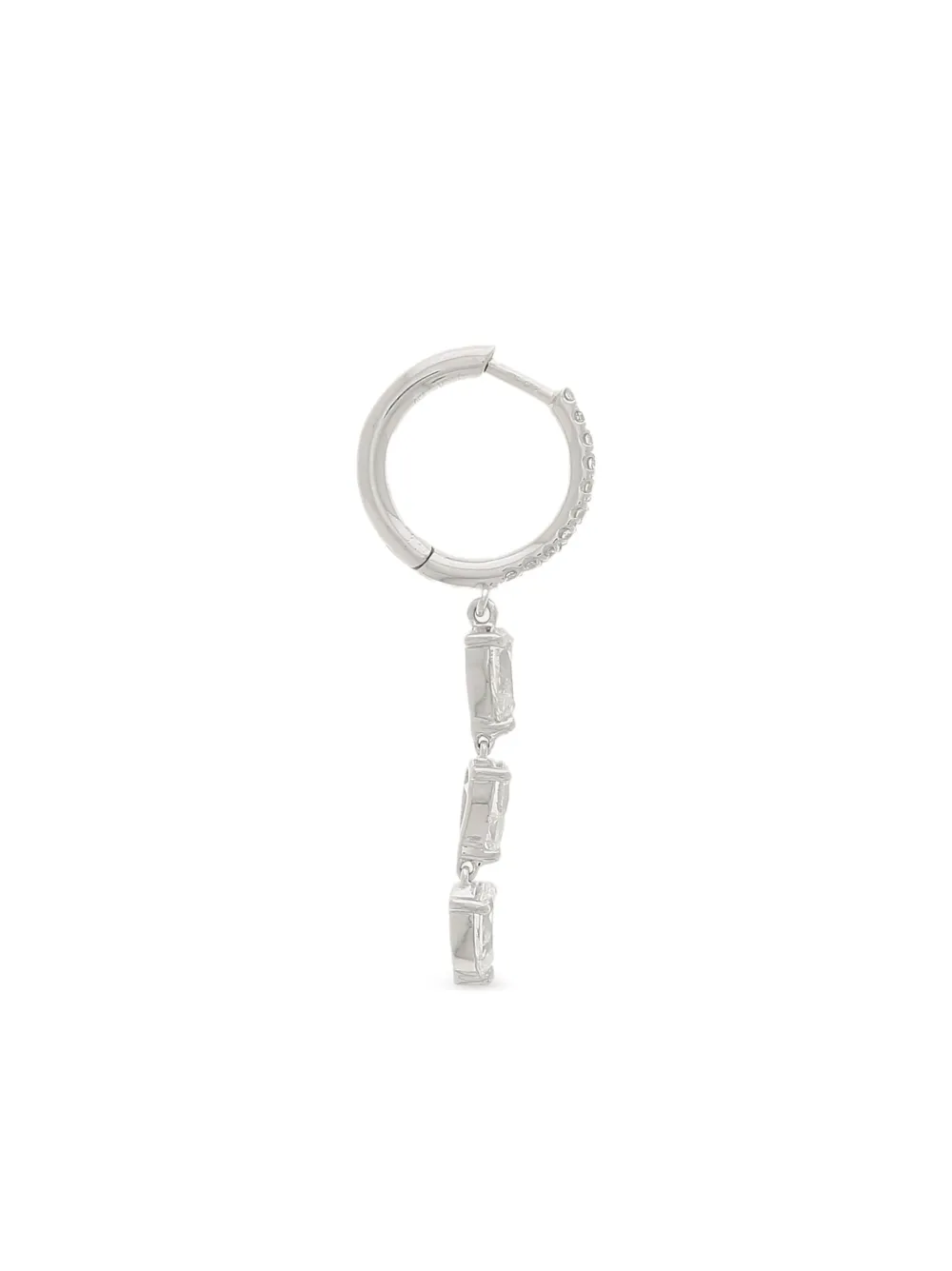 18K white gold diamond drop earring