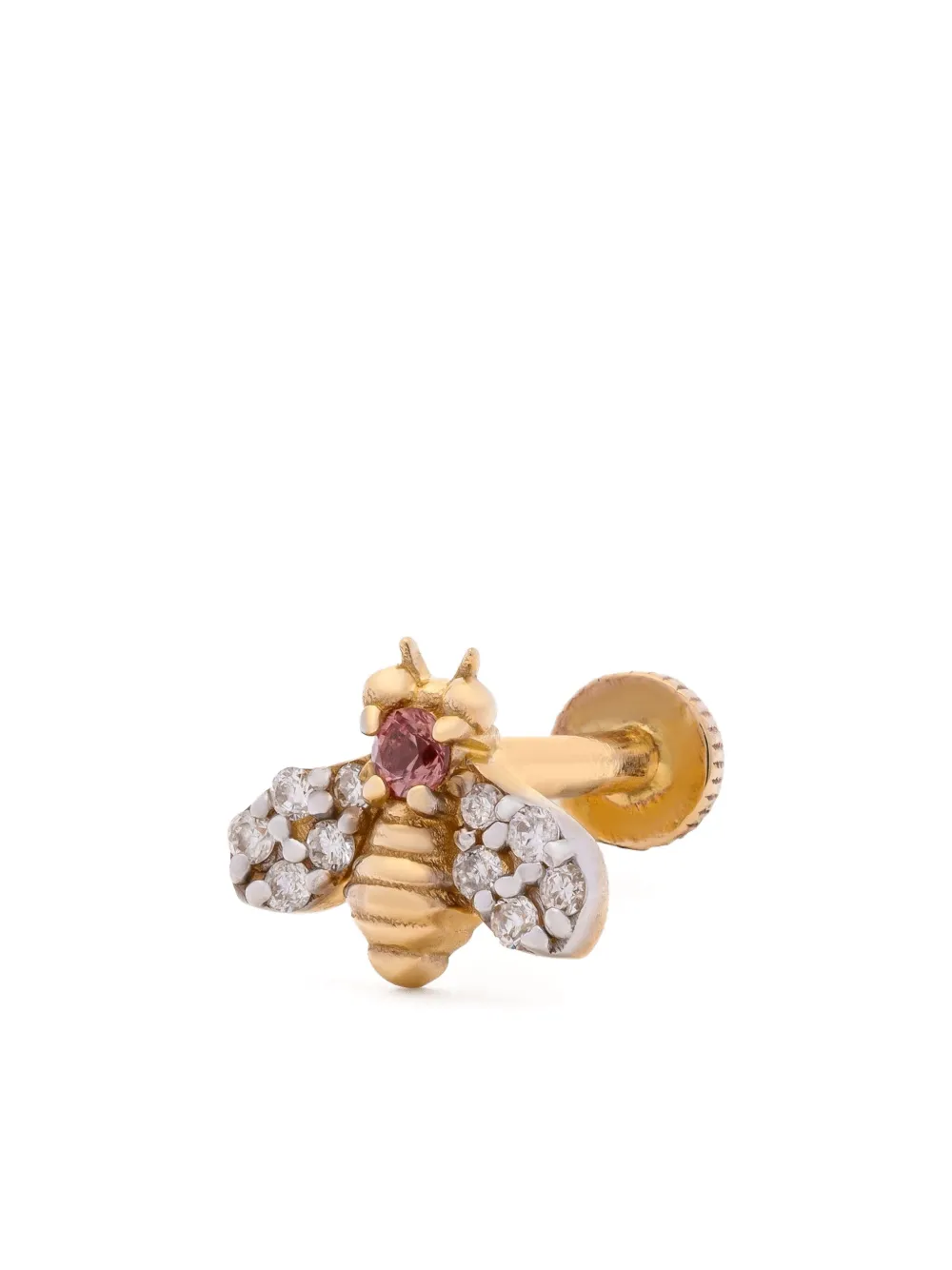 Foen 14K yellow gold Firefly diamond and sapphire piercing - ゴールドトーン Foen 14K yellow gold Firefly diamond and sapphire piercing - ゴールドトーン