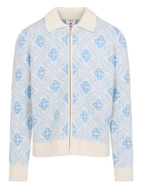 Casablanca monogram zip-up cardigan