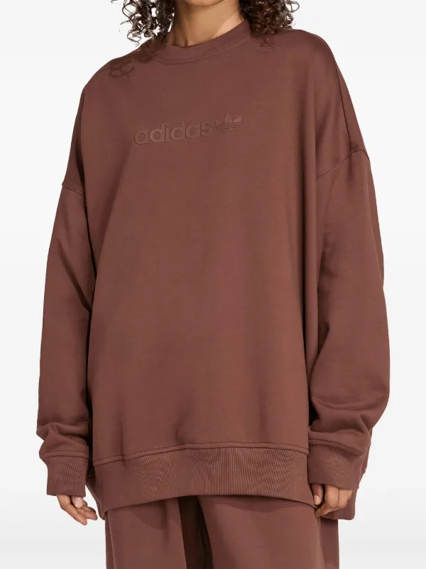 Adidas Essentials Sweatshirt Mit Logo-Print Braun FARFETCH CH