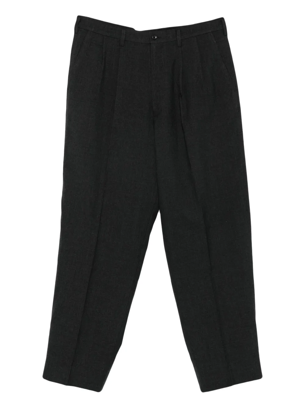 Pre-owned Yohji Yamamoto 1990s Pleated Wool Trousers In Gray