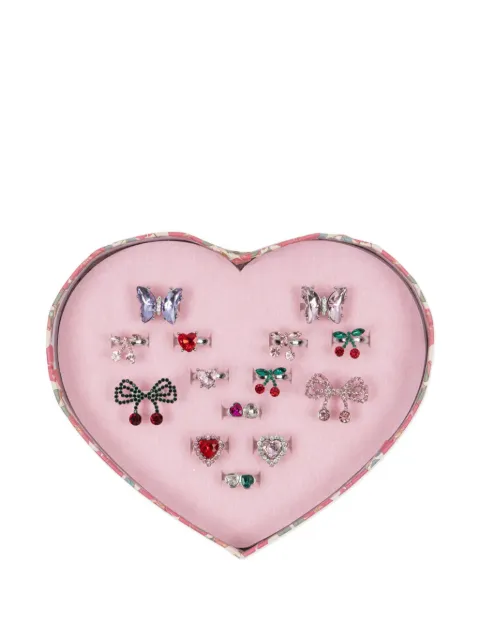Konges Sløjd butterfly heart ring set