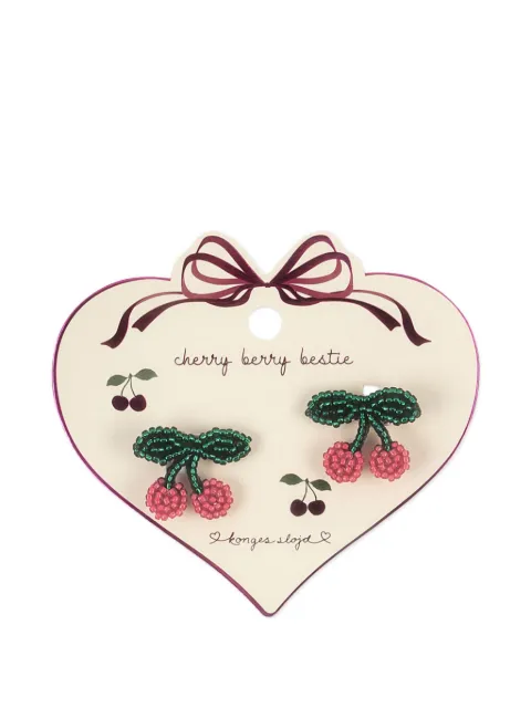 Konges Sløjd cherry beaded hair clips (set of two)