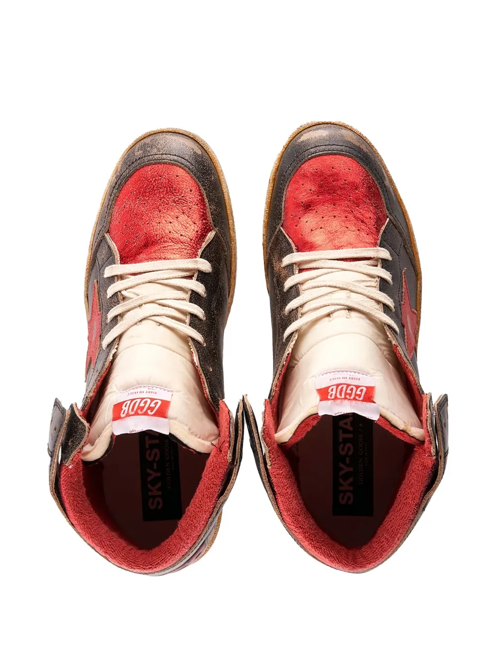 Golden Goose Sky Star leather high-top sneakers Black
