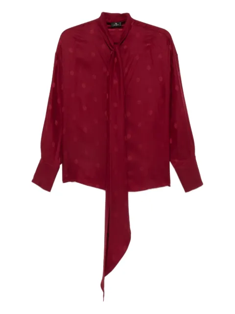 ETRO dotted-print tie-neck blouse