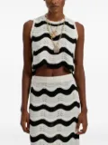 La DoubleJ wave-pattern knitted top - Black