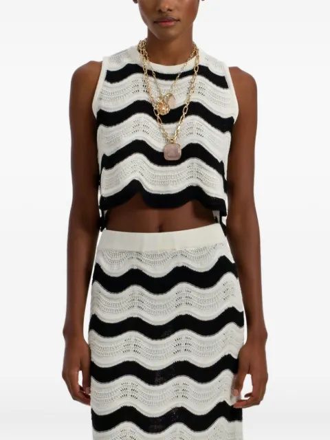 La DoubleJ wave-pattern knitted top