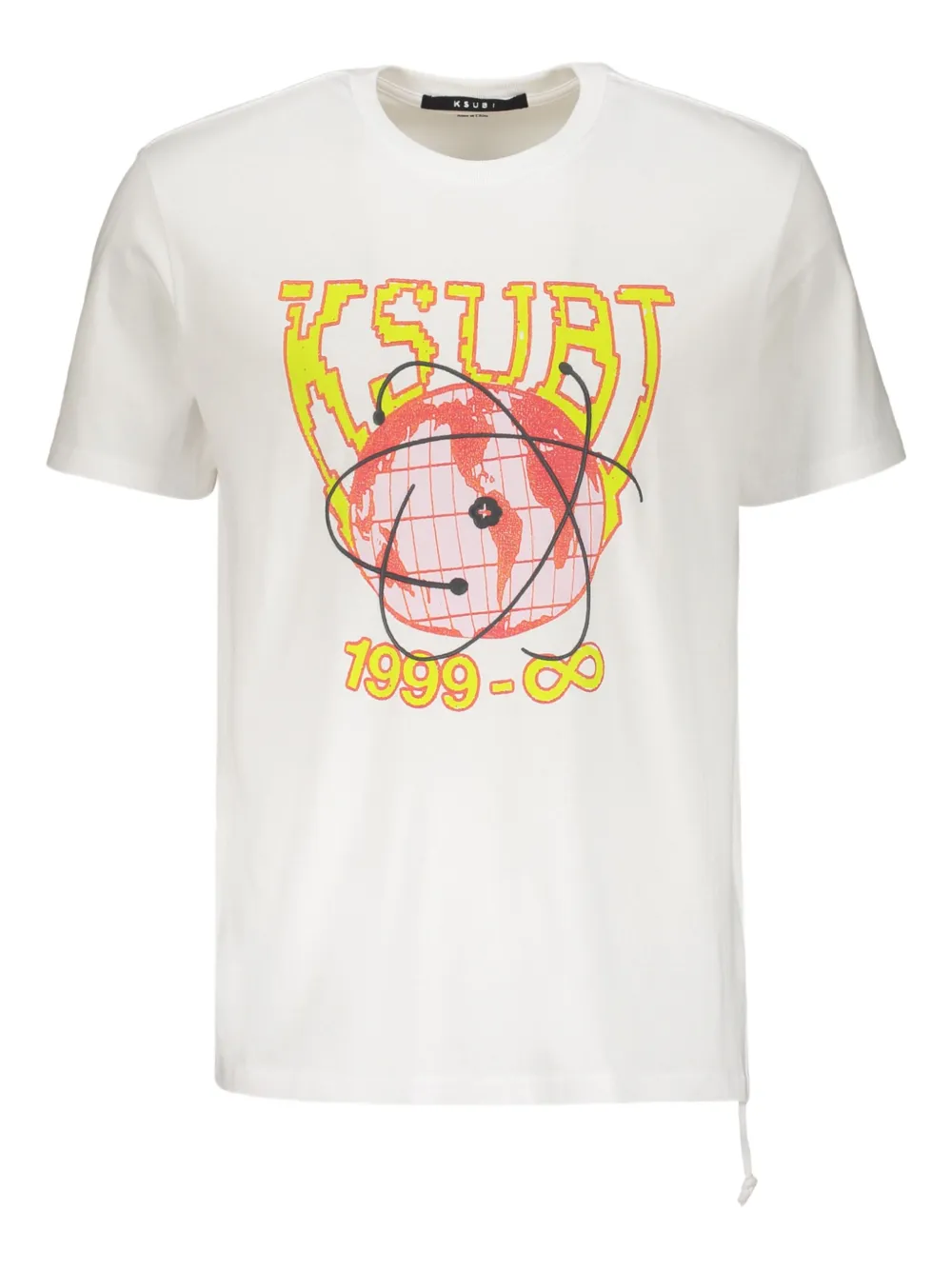 Ksubi globe-print ribbed T-shirt Wit